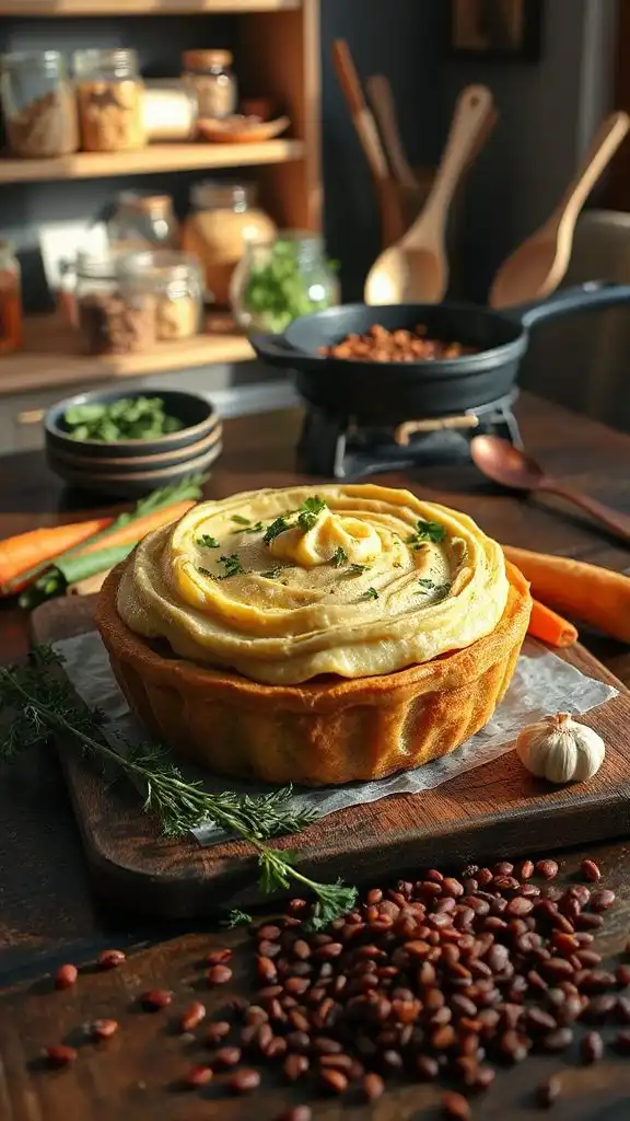 vegetable filled lentil comfort food