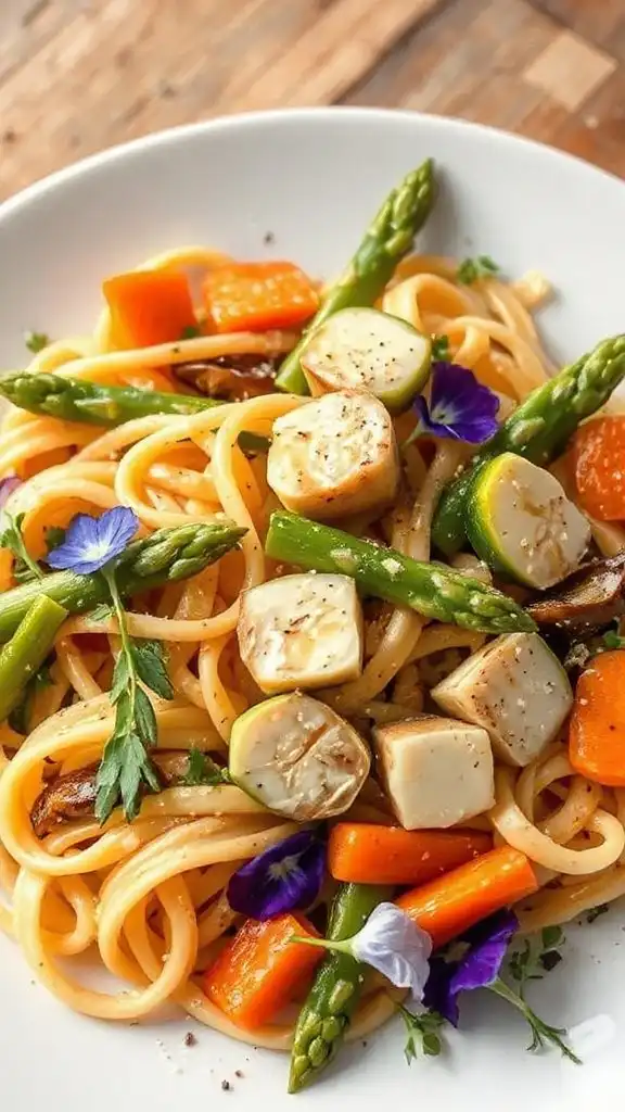 vegetarian artichoke pasta dish