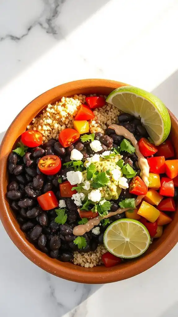 vegetarian bean burrito bowl