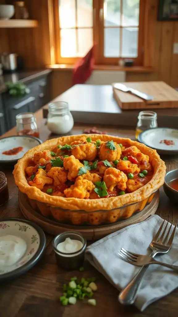 vegetarian buffalo cauliflower pie vegetarian buffalo cauliflower pie