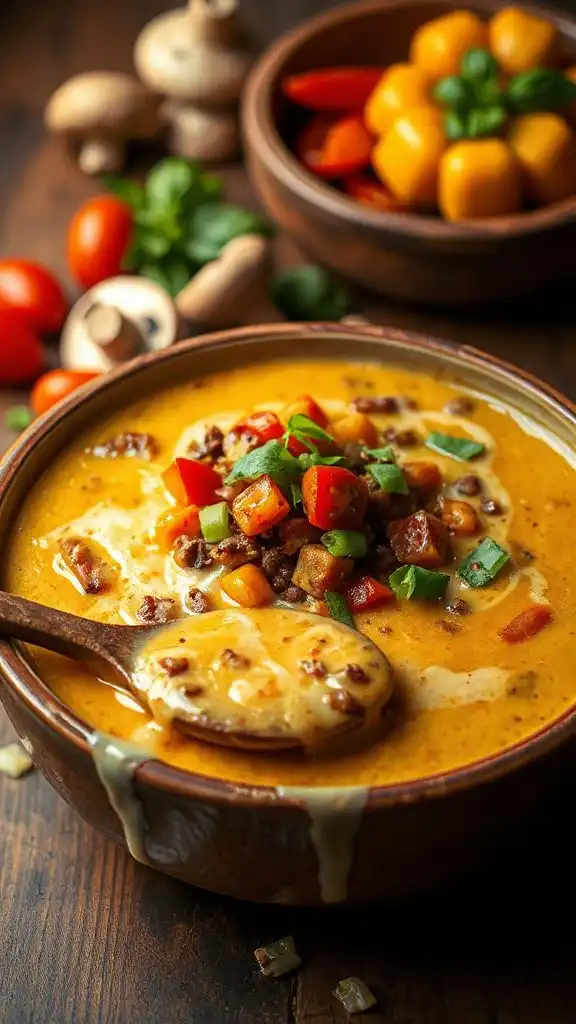 vegetarian cheeseburger soup recipe