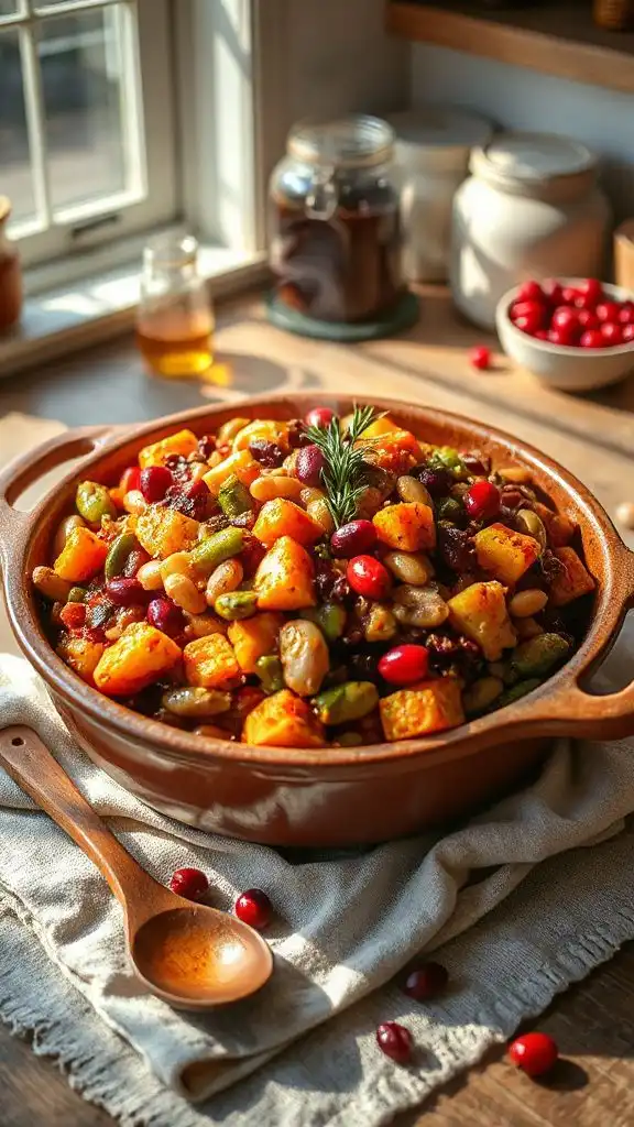 vegetarian cranberry maple cassoulet