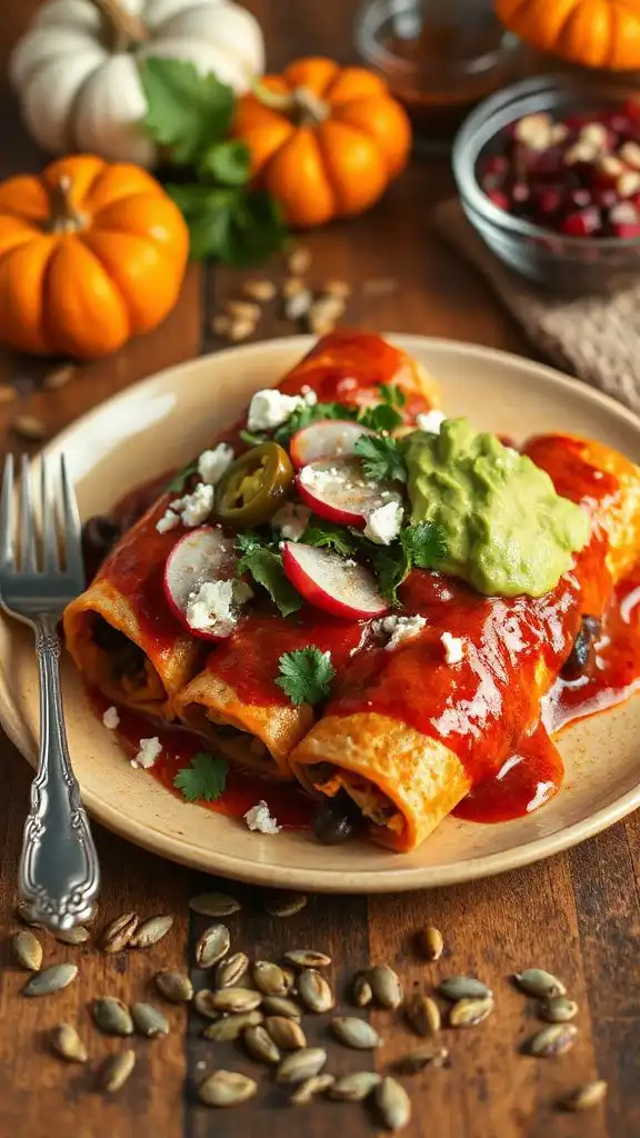 vegetarian enchiladas with sweet potatoes