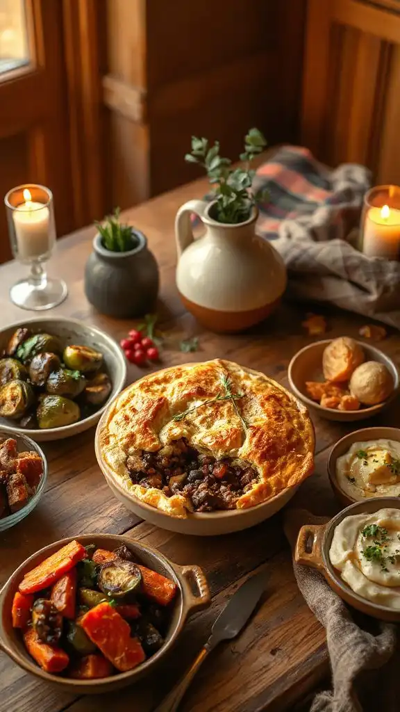 vegetarian lentil mushroom pie