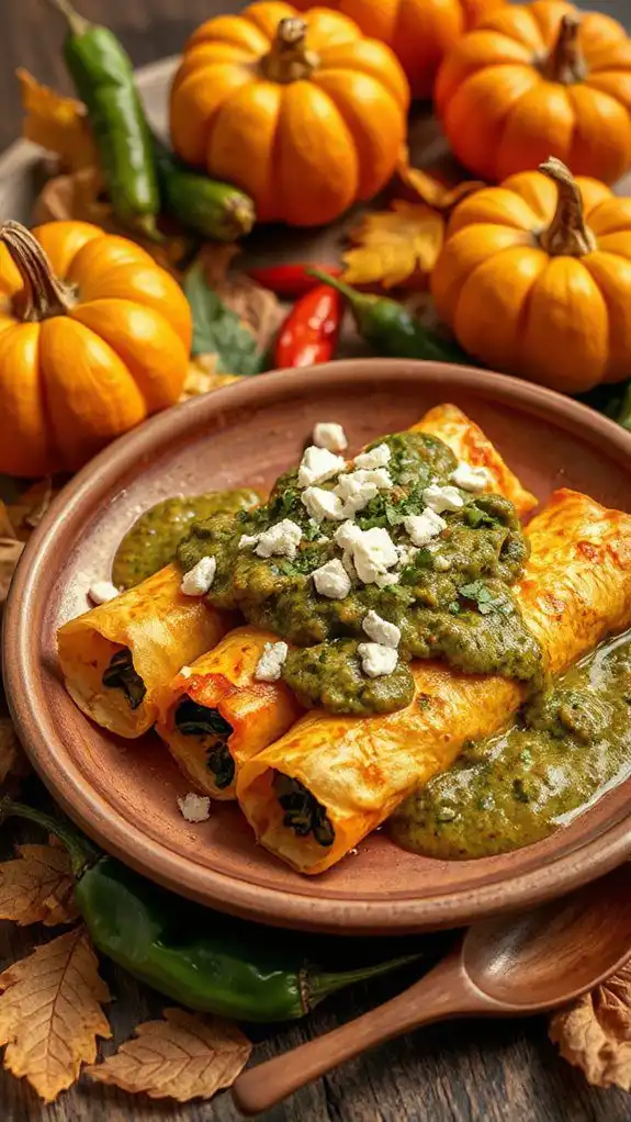 vegetarian pumpkin spinach enchiladas vegetarian pumpkin spinach enchiladas