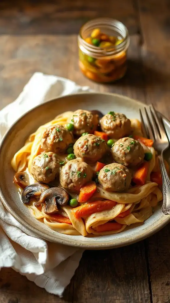 veggie enhanced creamy stroganoff
