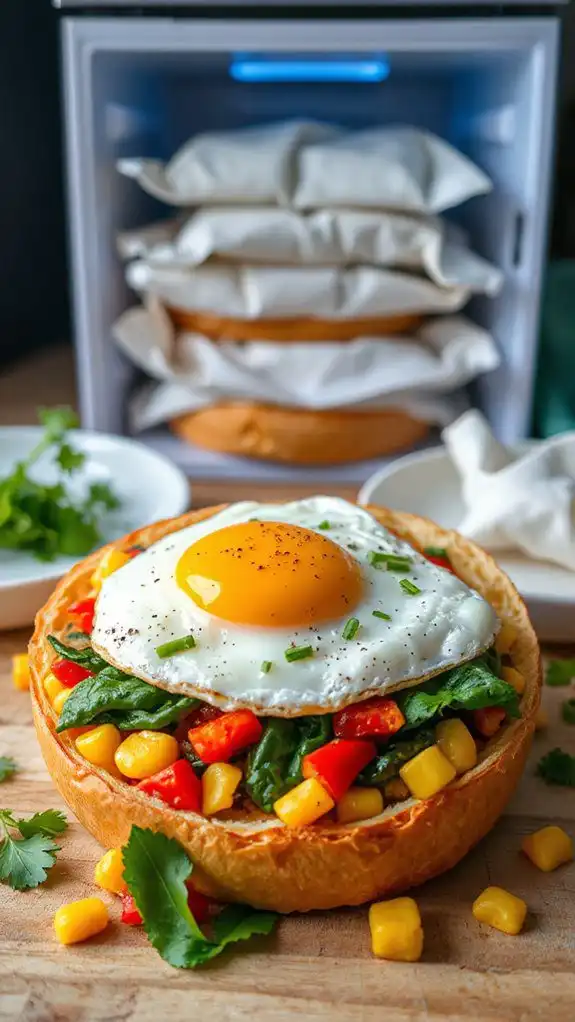 veggie filled breakfast sandwich veggie filled breakfast sandwich