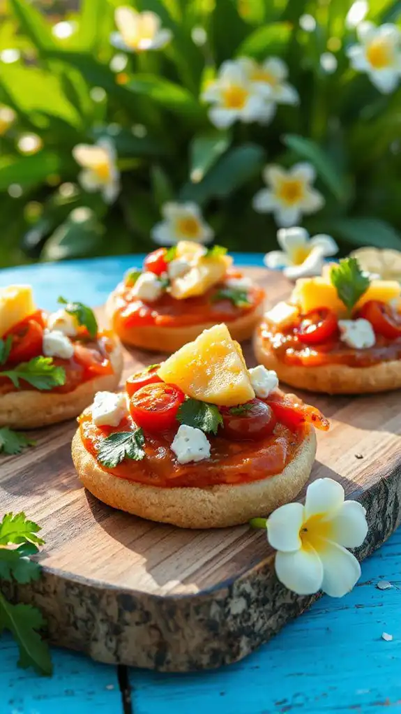 veggie loaded mini pizzas