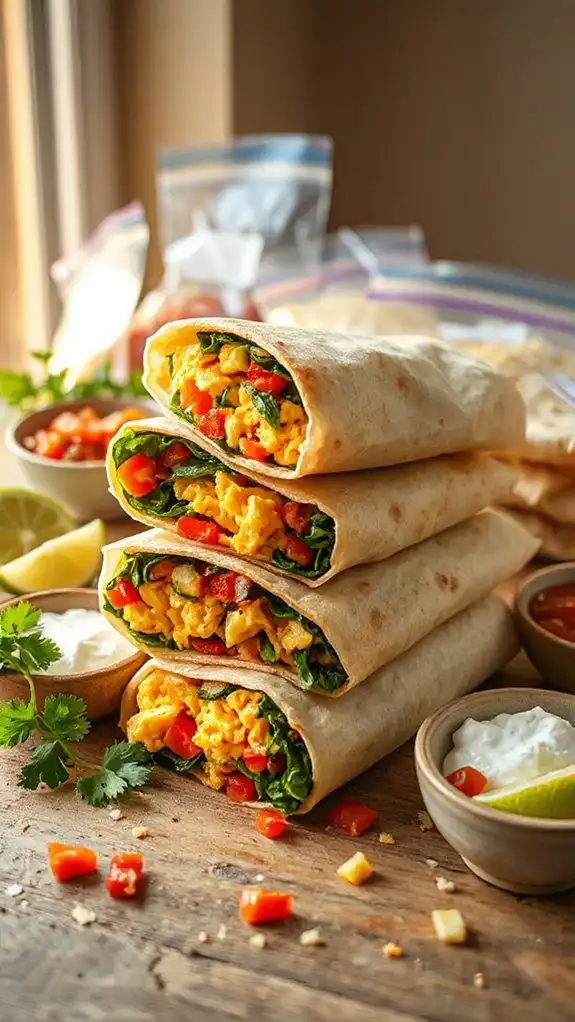 veggie packed breakfast burritos