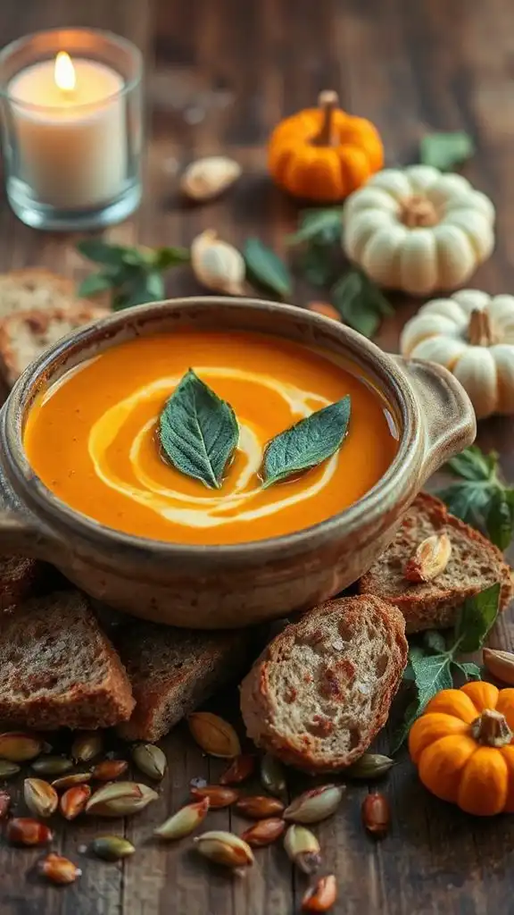 velvety pumpkin sage soup