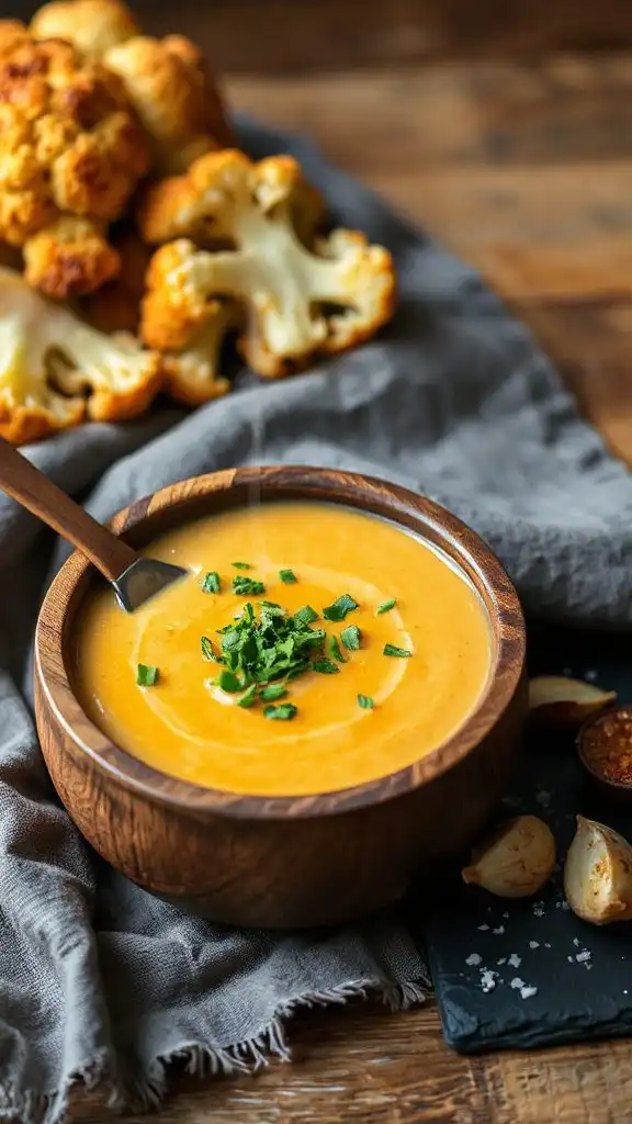 velvety roasted cauliflower soup