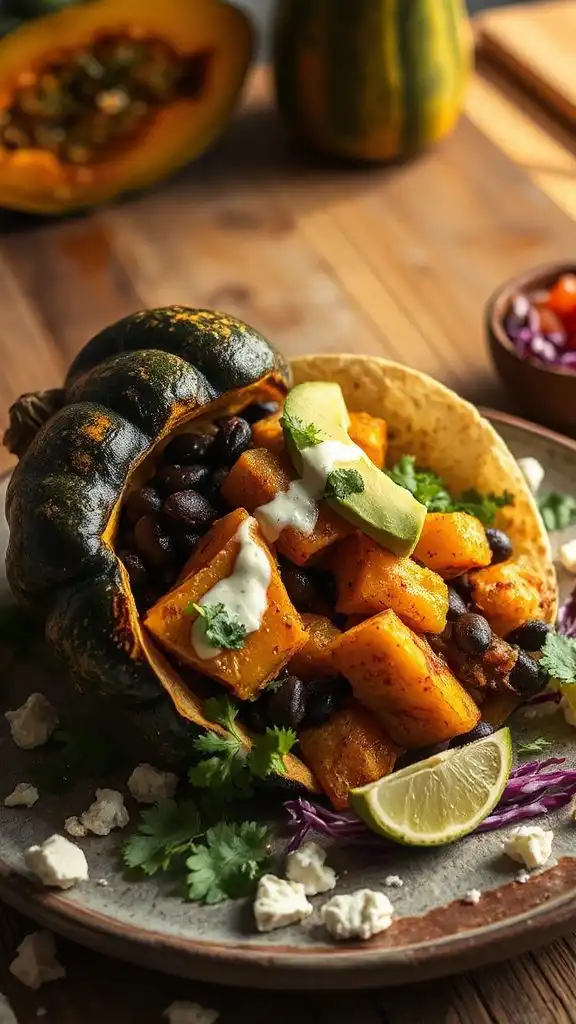 vibrant acorn squash tacos