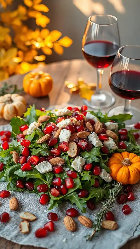 vibrant autumn arugula salad