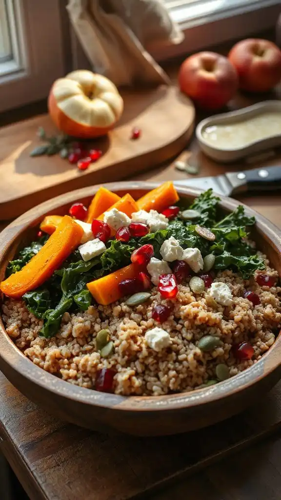 vibrant autumn grain bowl