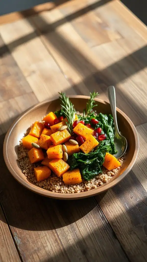 vibrant autumn grain bowl