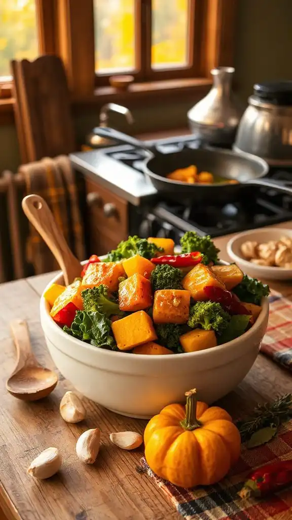 vibrant autumn vegetable stir fry