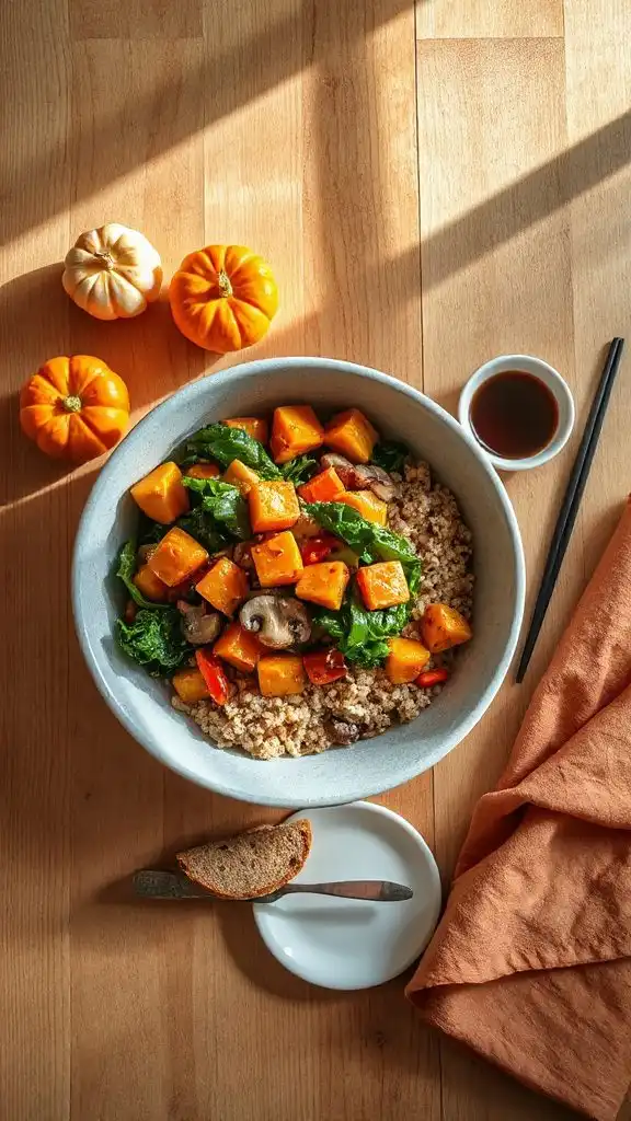 vibrant autumn vegetable stir fry