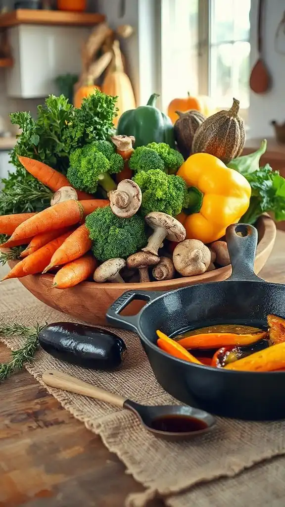 vibrant autumn vegetable stir fry