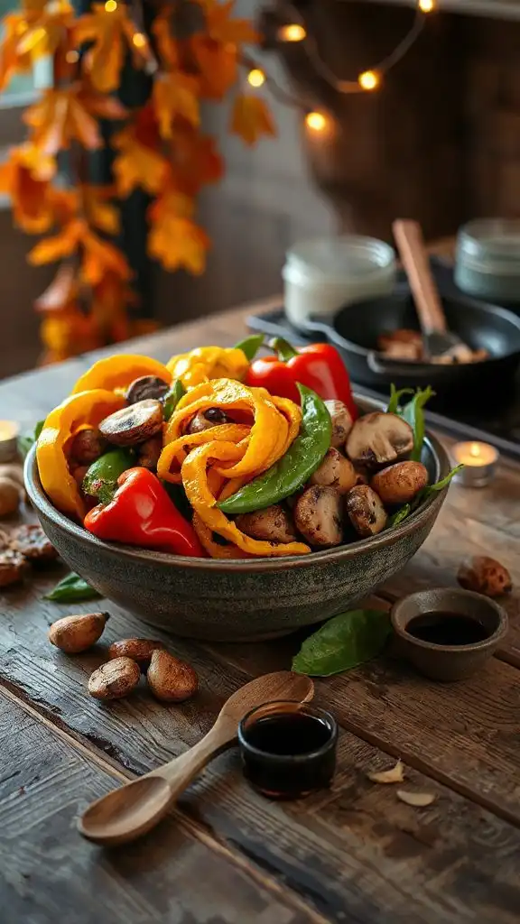 vibrant autumn vegetable stir fry