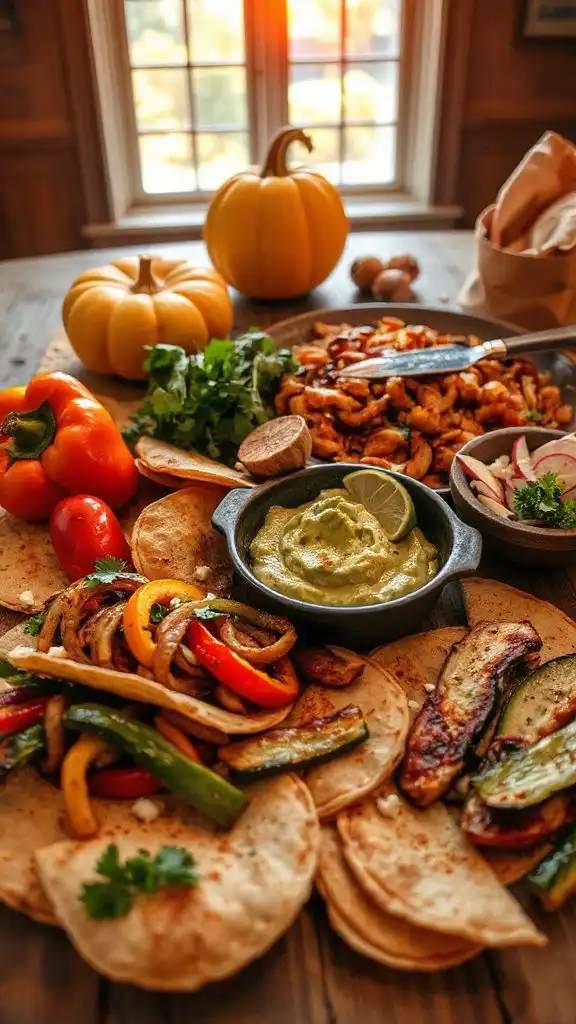 vibrant autumn veggie fajitas