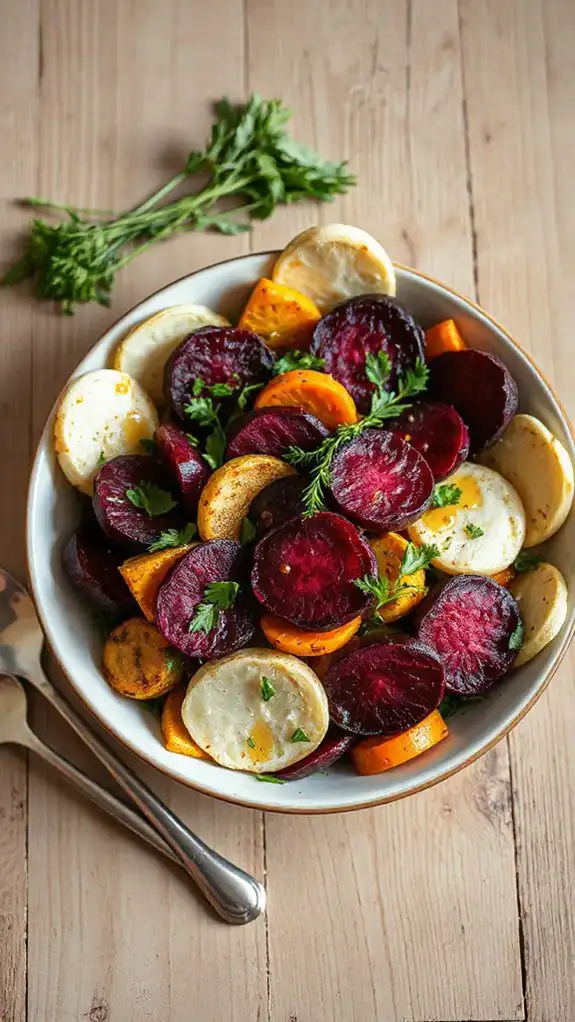 vibrant beet and celery salad