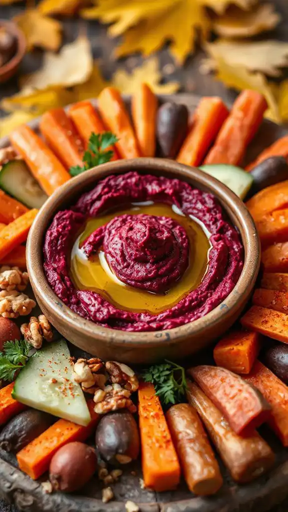 vibrant beet walnut dip