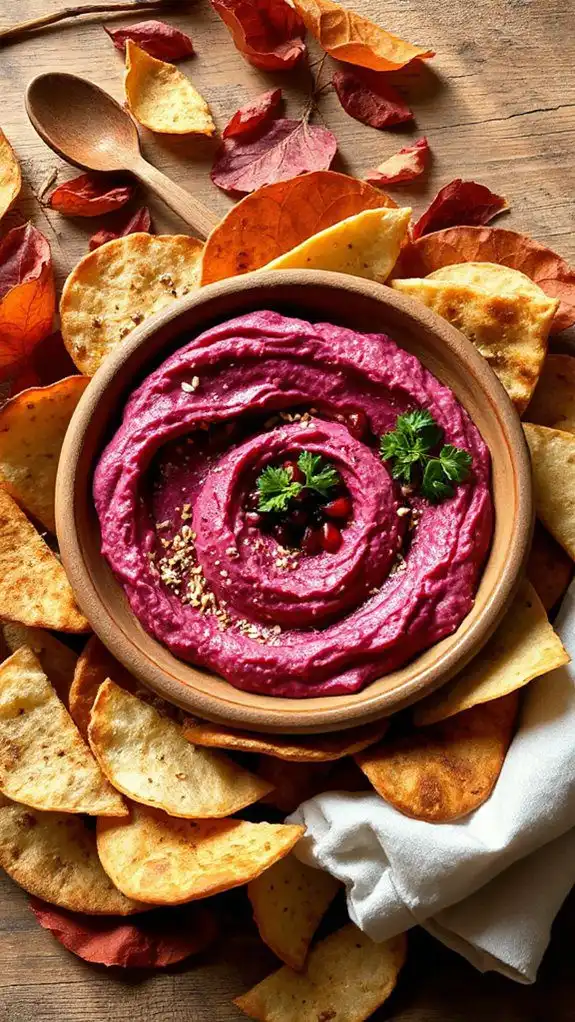 vibrant beetroot hummus dip