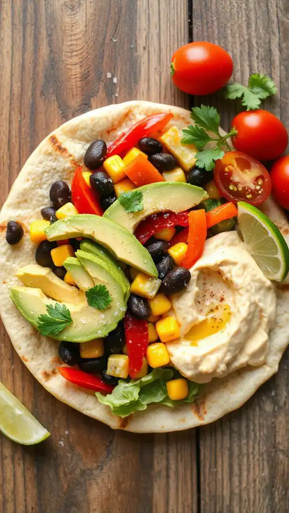 vibrant black bean wrap