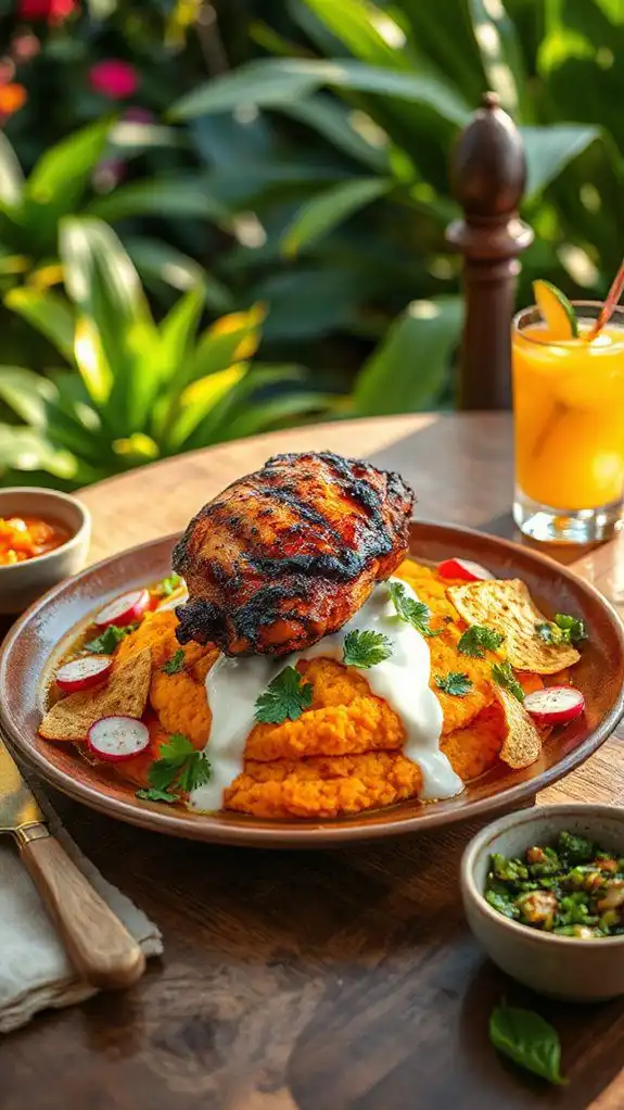 vibrant caribbean jerk chicken
