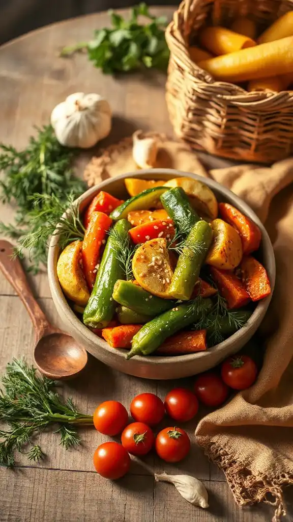 vibrant dill sesame stir fry