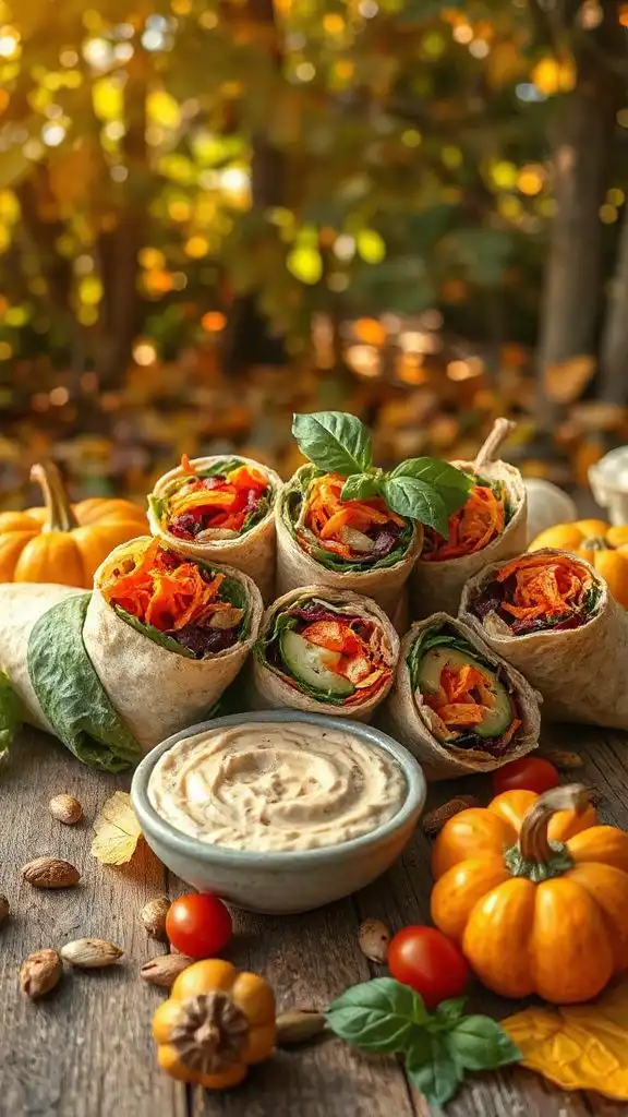vibrant fall veggie wraps
