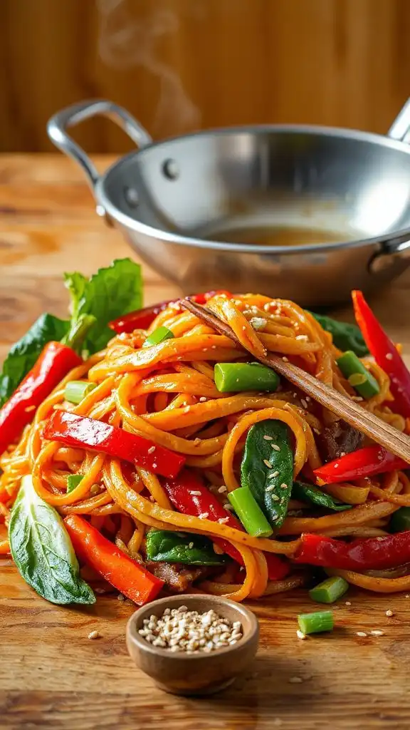 vibrant honey garlic stir fry