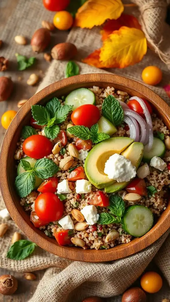 vibrant mediterranean quinoa salad