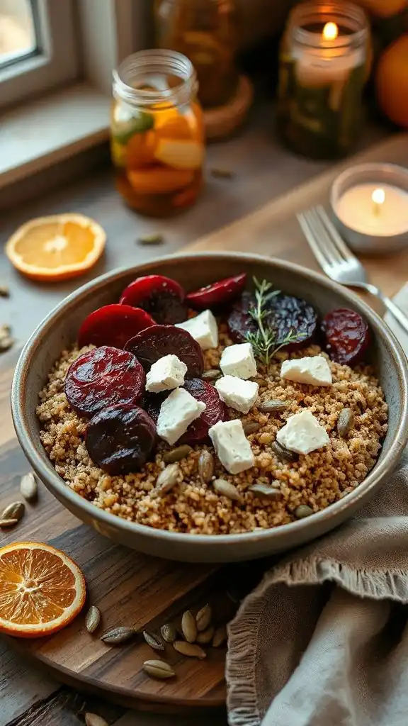 vibrant quinoa beet bowl