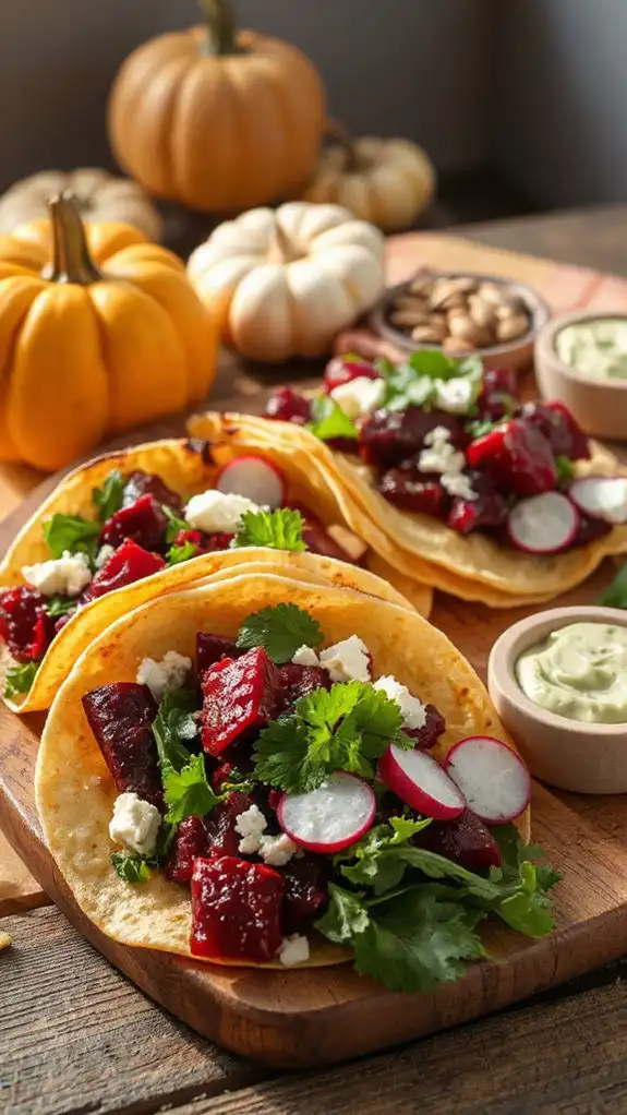 vibrant roasted beet tacos