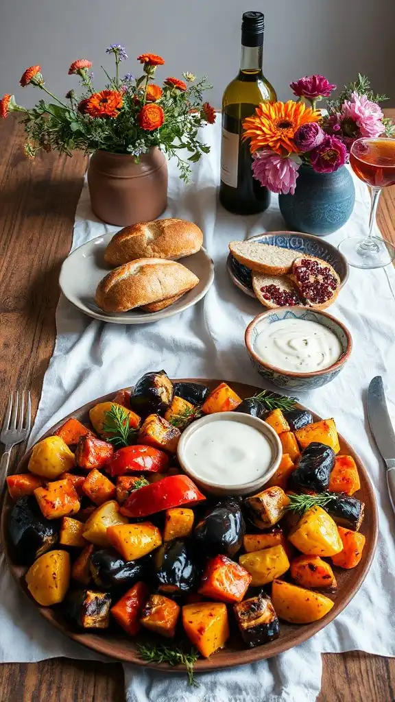 vibrant roasted greek vegetables