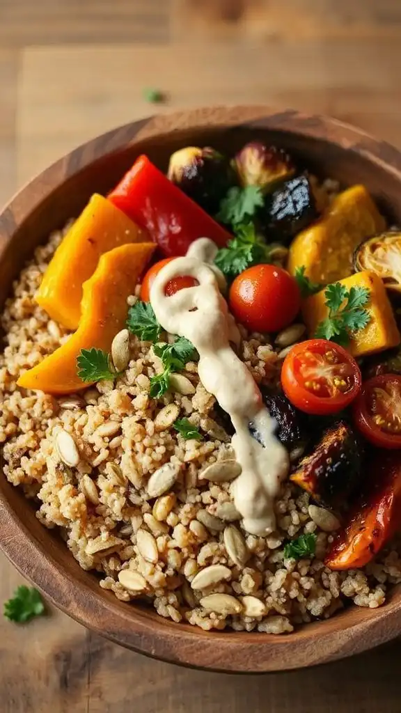 vibrant roasted vegetable bowl