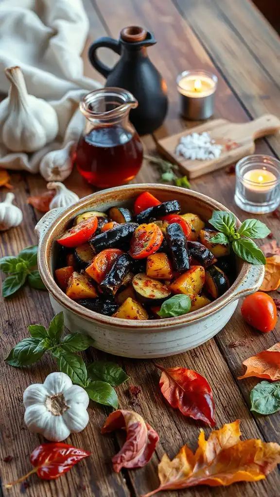 vibrant roasted vegetable dish