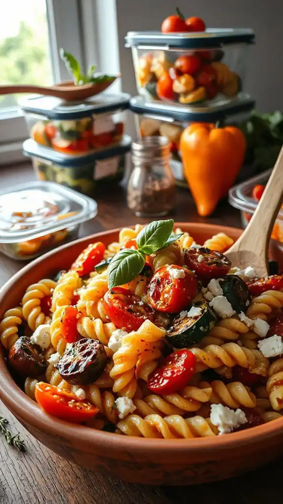 vibrant roasted vegetable pasta