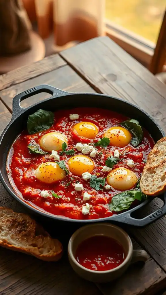 vibrant tomato chard shakshuka