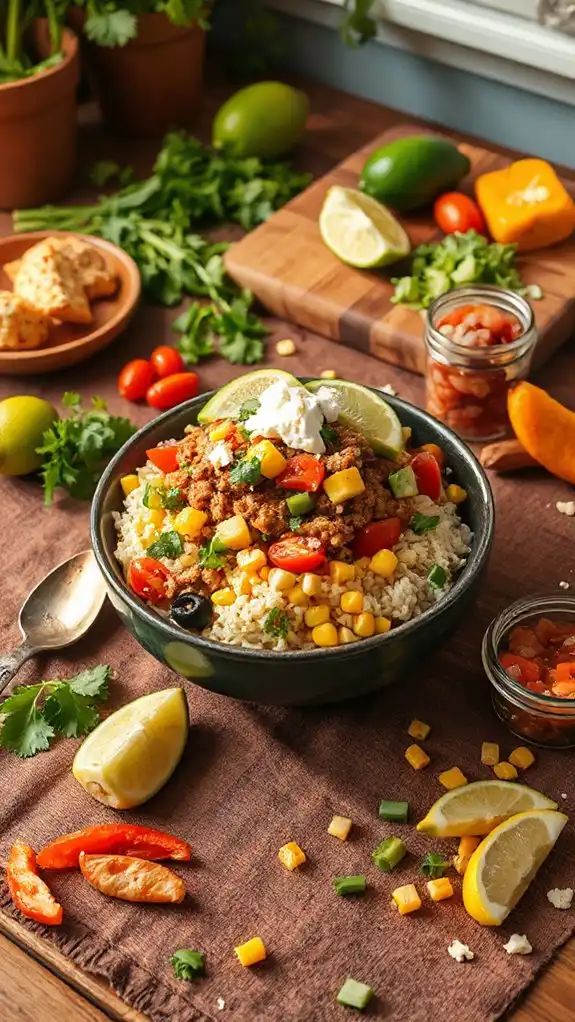vibrant turkey burrito bowl