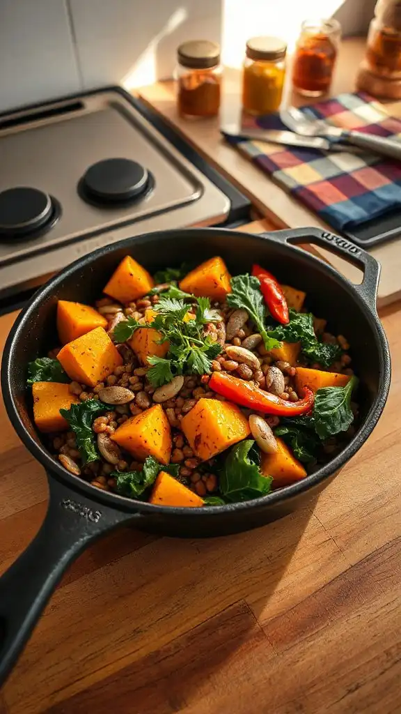 vibrant vegetable lentil stir fry