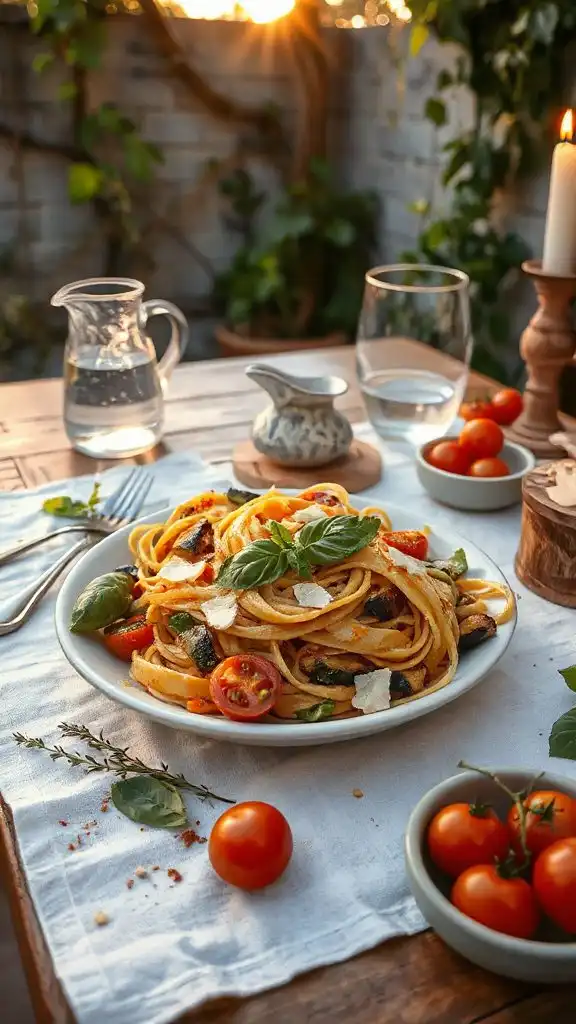 vibrant vegetable pasta dish