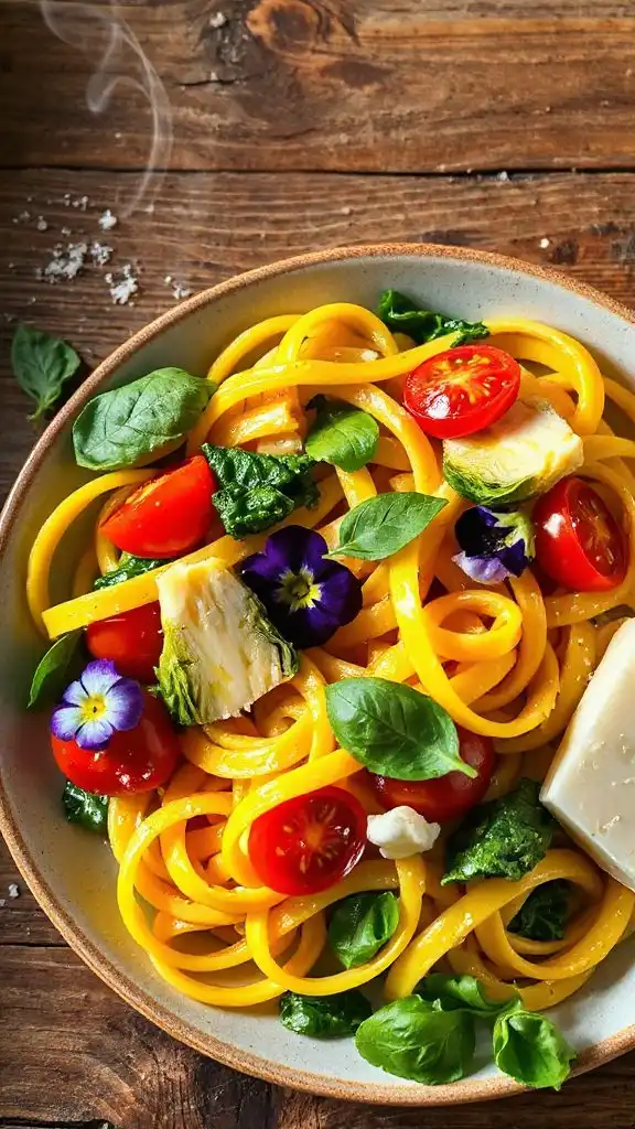 vibrant vegetable pasta dish