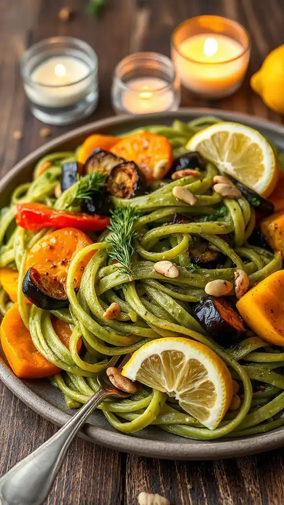 vibrant vegetable pasta dish