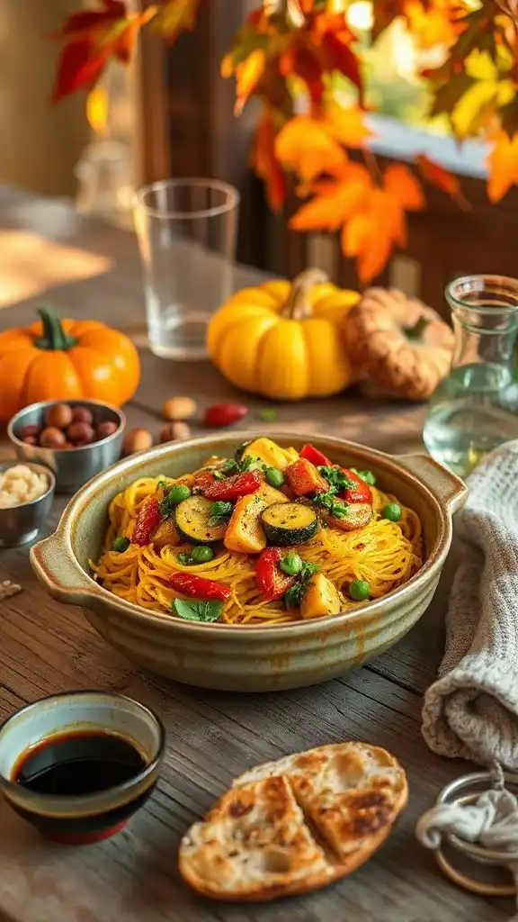 vibrant vegetable spaghetti dish