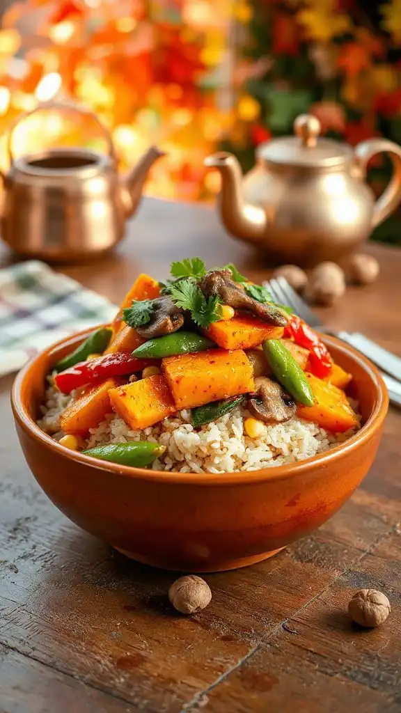 vibrant vegetable stir fry bowl