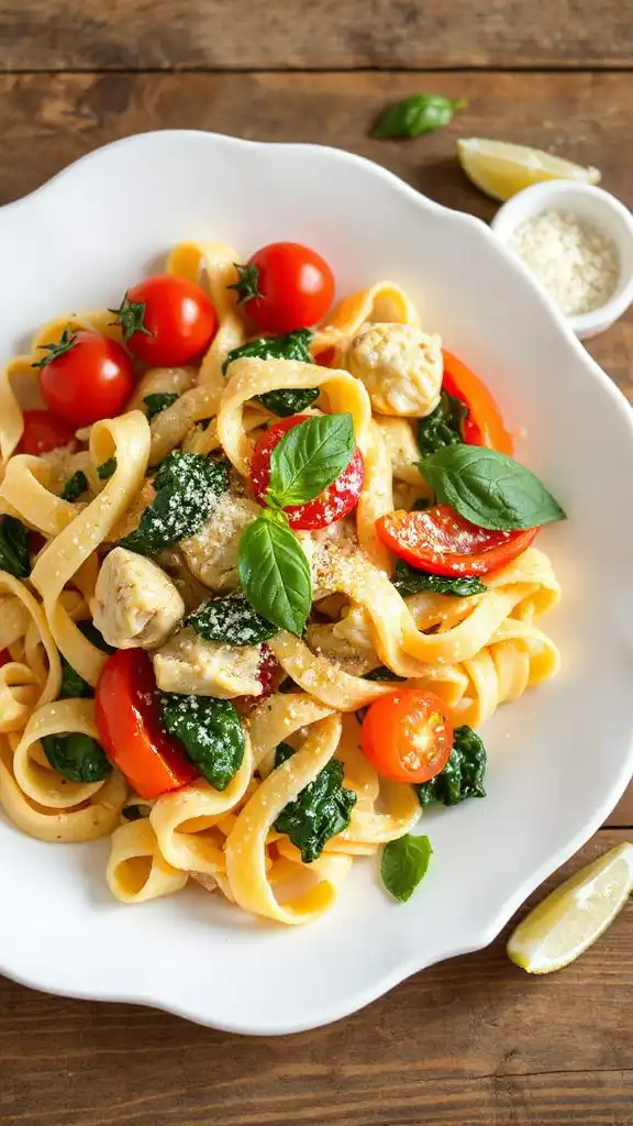 vibrant vegetarian pasta dish