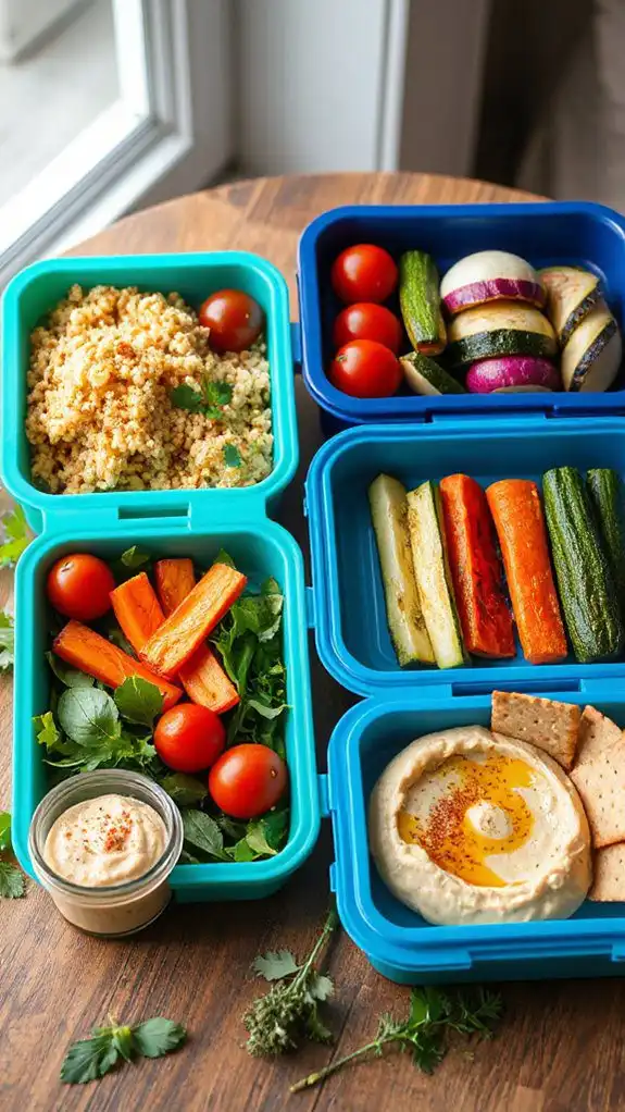 vibrant veggie and hummus