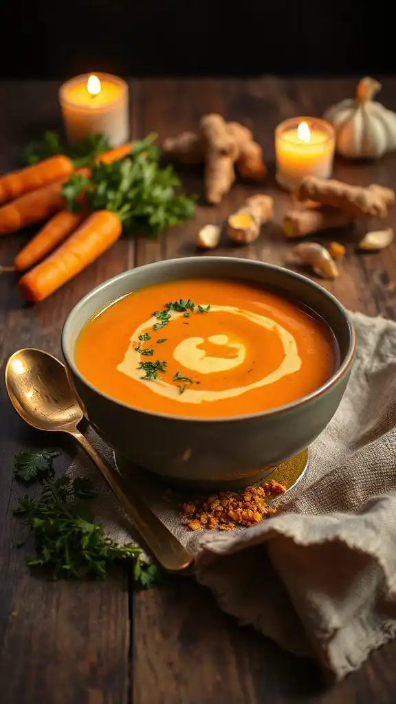 vibrant warming carrot soup